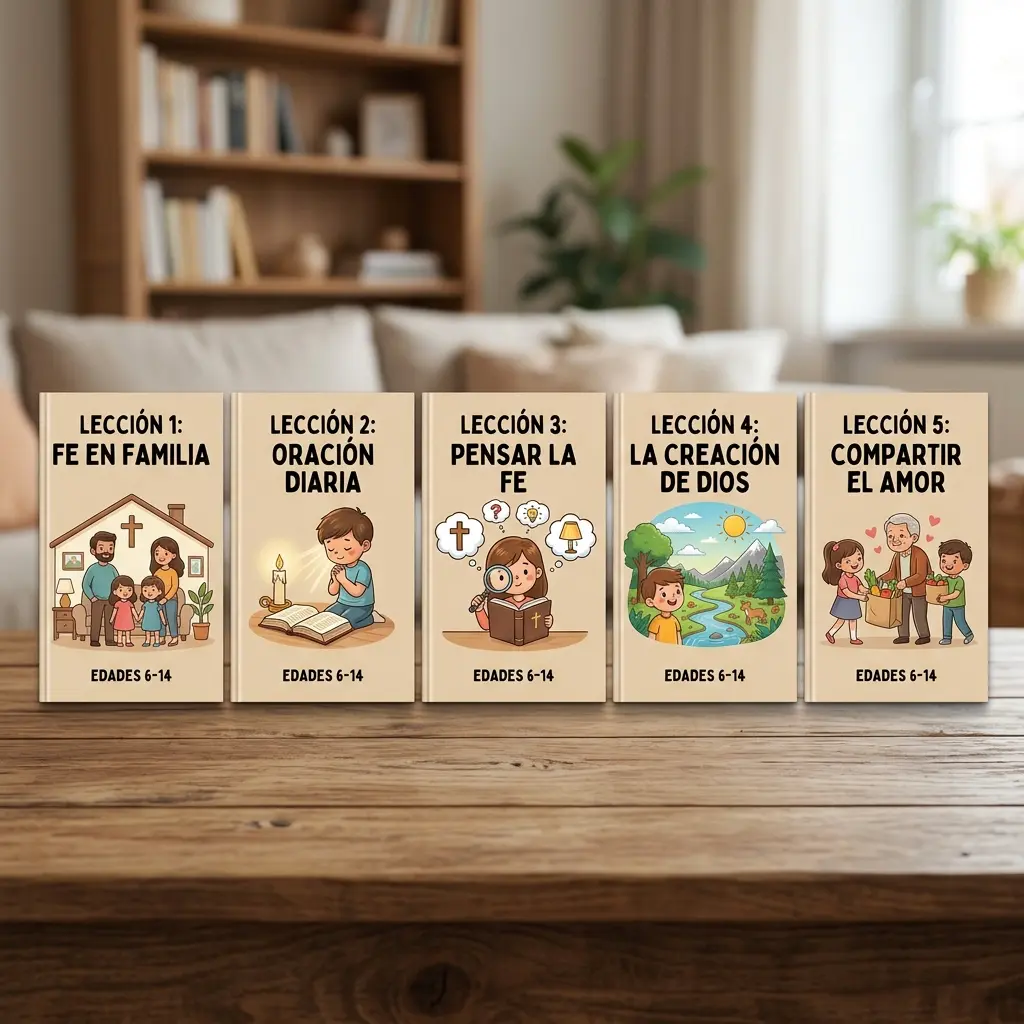 Portadas de las lecciones del método Fe con Familia